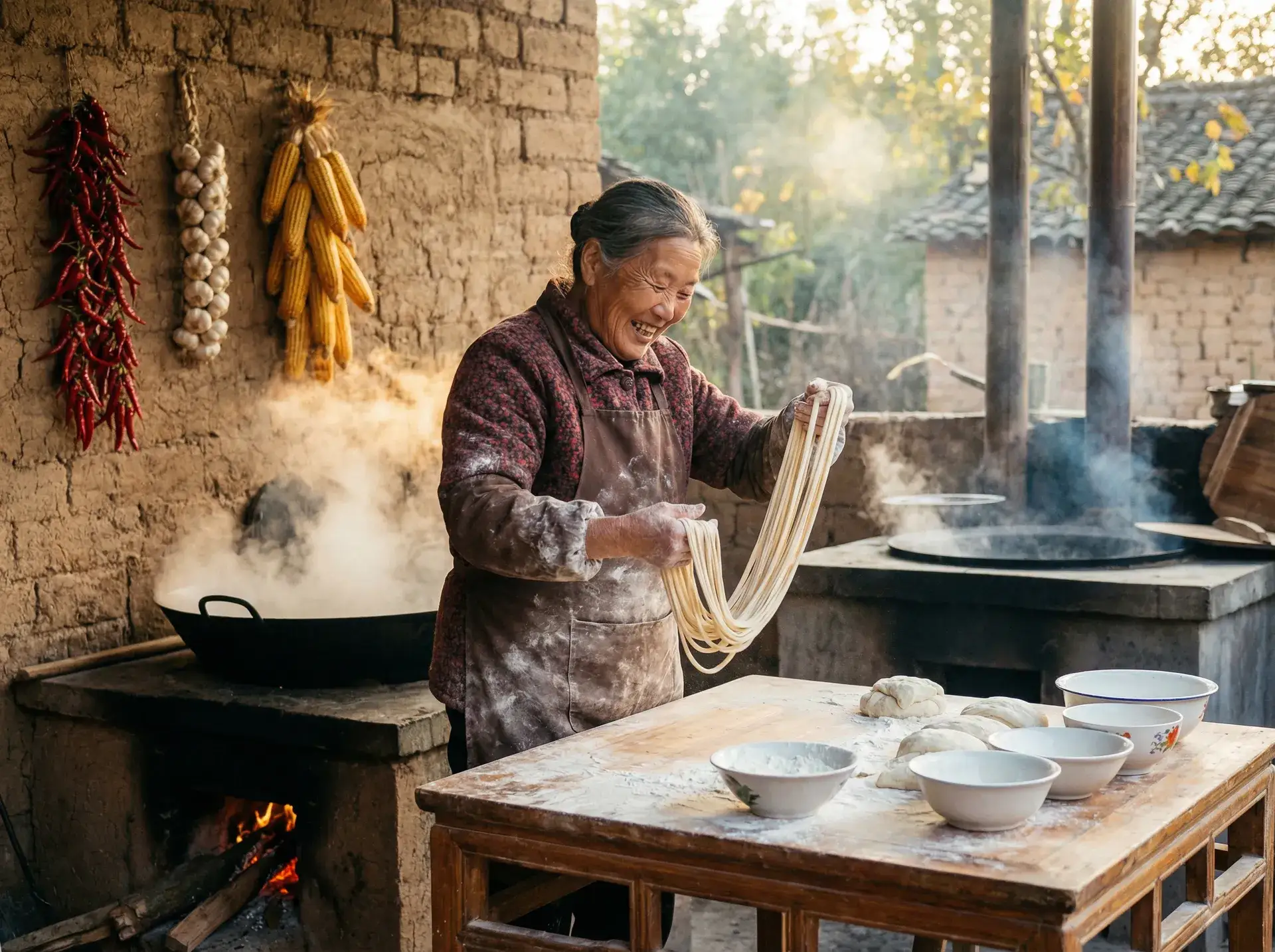 农家大嫂手擀面 - 金瓶玉梅免费版百度观看 乡村美食